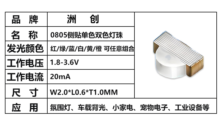 “0805側(cè)貼燈珠，0805側(cè)貼，0805燈珠”/