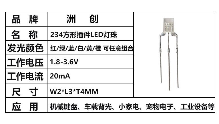 “234燈珠，234雙色燈珠”/