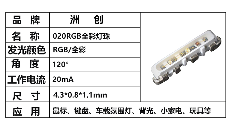 “020全彩燈珠，020RGB全彩燈珠，020燈珠”/